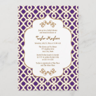 Purple and Gold Moroccan Bridal Shower Invites