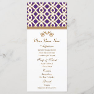 Purple and Gold Moroccan Menu