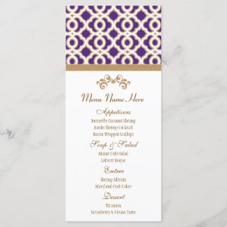 Purple and Gold Moroccan Menu