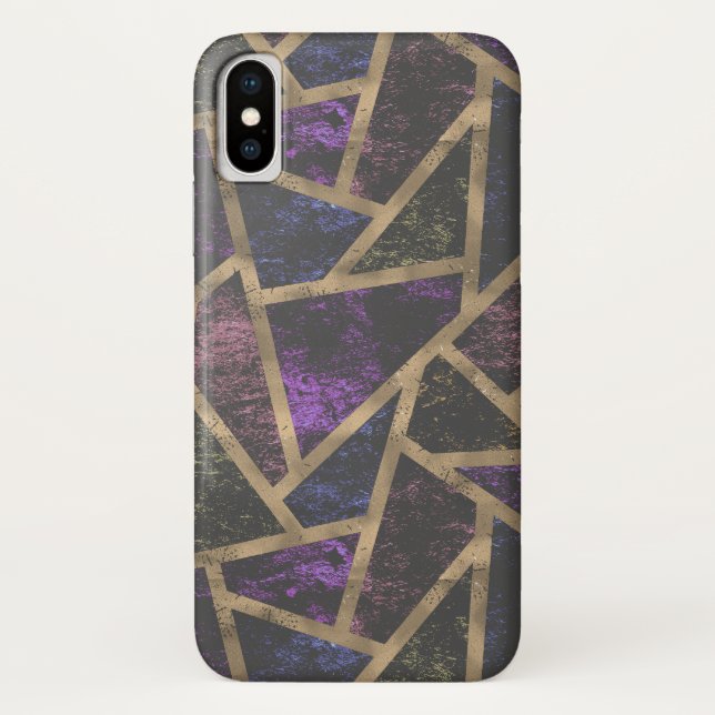 Purple and gold mosaic pattern Case-Mate iPhone case (Back)