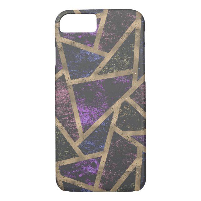 Purple and gold mosaic pattern Case-Mate iPhone case (Back)