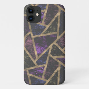 Purple and gold mosaic pattern iPhone 11 case