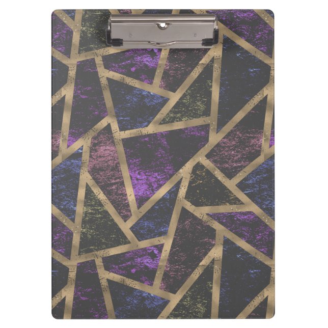 Purple and gold mosaic pattern clipboard (Front)