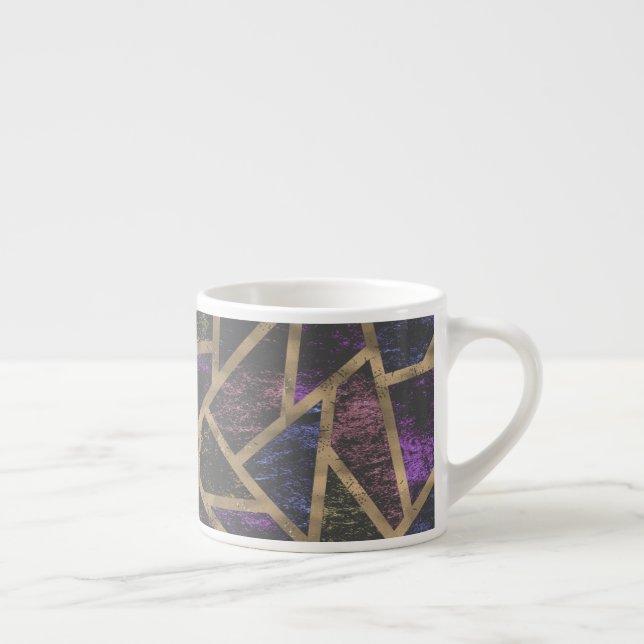 Purple and gold mosaic pattern espresso cup (Right)