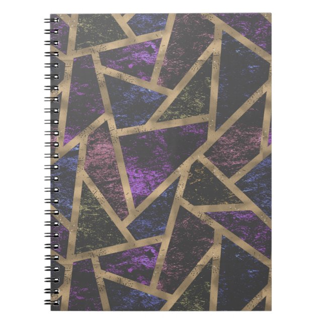 Purple and gold mosaic pattern notebook (Front)