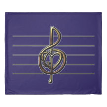 Purple and Gold Music Lovers Treble Clef