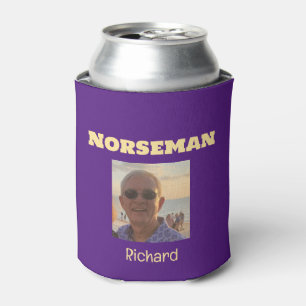 Purple and Gold Norseman Custom Photo Can Cooler