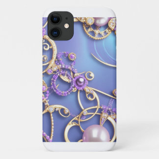 Purple and Gold Ornamental Design iPhone 11 Case