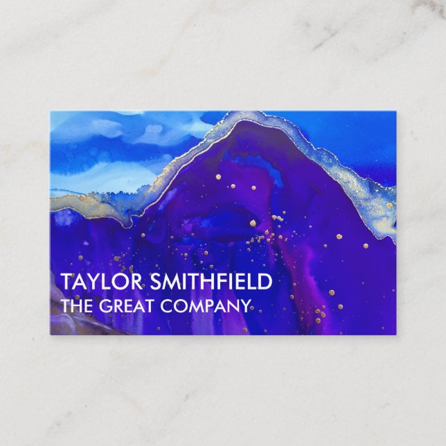 PURPLE AND GOLD PAINT SPLATTER BUSINESS CARD (Front)