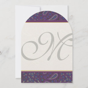 Purple and Gold Paisley Wedding Invitation