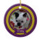 Purple and Gold Pet Photo Christmas Ornament