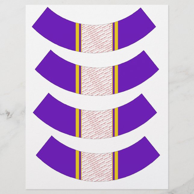 Purple And Gold Photo Frame Cupcake Liner (Front)