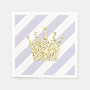 Purple and Gold Princess Crown Napkins