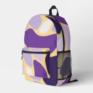 Purple and Gold Printed Backpack