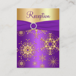 Purple and Gold Snowflakes Enclosure Card