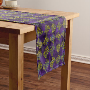Purple and gold sparkle table runner
