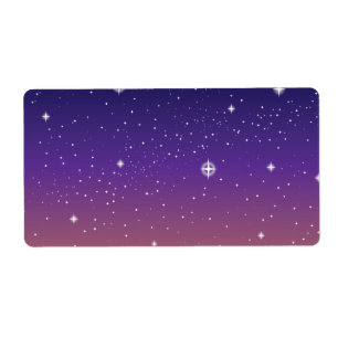Purple and Gold Starry Sunset Sky