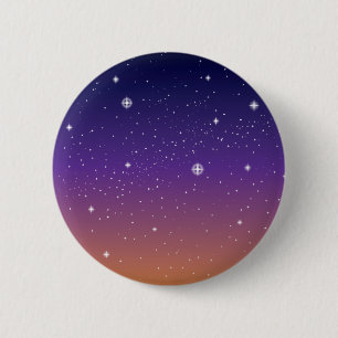 Purple and Gold Starry Sunset Sky 6 Cm Round Badge