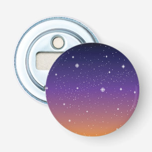 Purple and Gold Starry Sunset Sky Bottle Opener