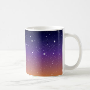 Purple and Gold Starry Sunset Sky Coffee Mug