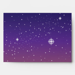 Purple and Gold Starry Sunset Sky Envelopes