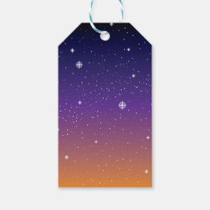 Purple and Gold Starry Sunset Sky Gift Tags