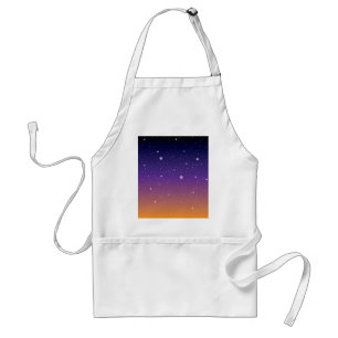 Purple and Gold Starry Sunset Sky Standard Apron