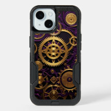 Purple and Gold Steampunk Gears and Cogs
