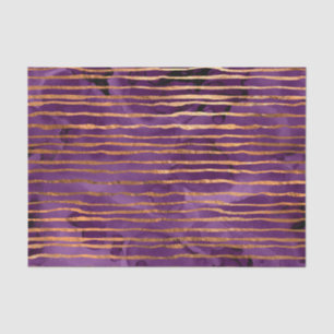 Purple and Gold Striped Pattern Tissue Paper