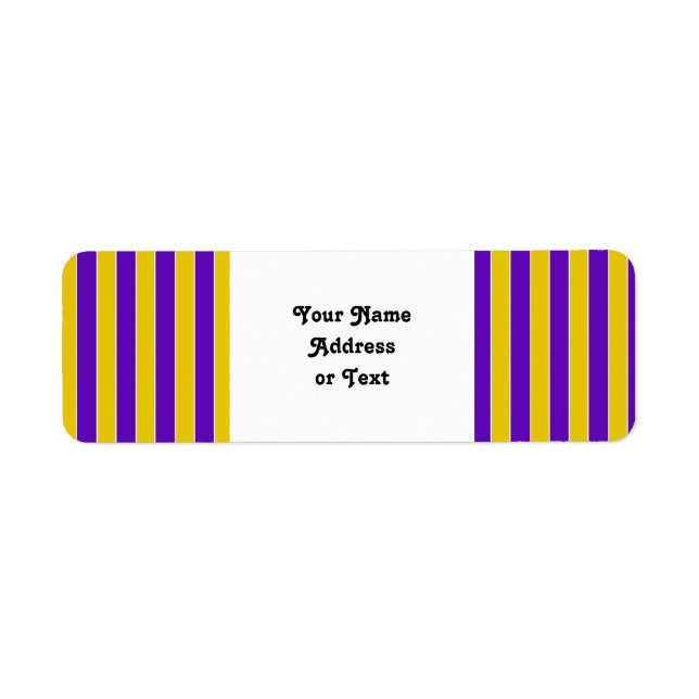 Purple And Gold Stripes - Team or School Colours (Front)