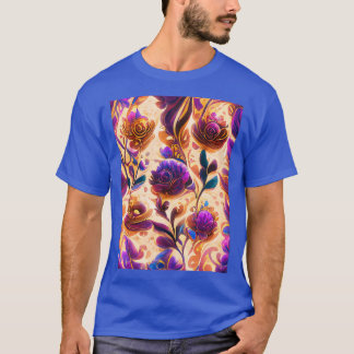 Purple and Gold Summer Floral Seamless Pattern 5 T-Shirt