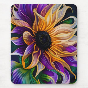 Purple and Gold Sunflower  Mouse Mat