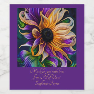 Purple and Gold Sunflower Sticker