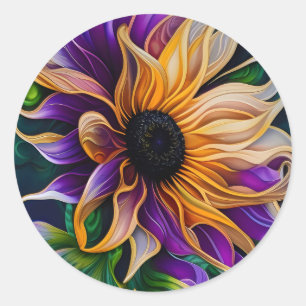 Purple and Gold Sunflower Sticker