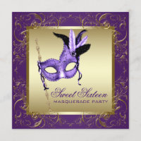 Purple and Gold Sweet Sixteen Masquerade Party