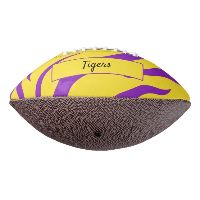 Purple and Gold Tiger Stripe Custom Football American Football (Rotated 270)