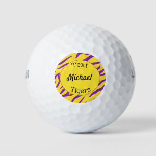 Purple and Gold Tiger Stripe Custom Golf Balls