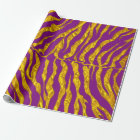Purple And Gold Tiger Stripes Animal Print
