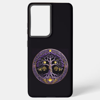 Purple and Gold Tree of Life Mandala Samsung Galaxy Case