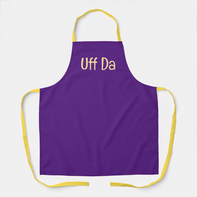 Purple and Gold Uff Da Up North Apron (Front)