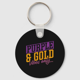 Purple And Gold Vibes Sketll Player Sketll Sports  Key Ring