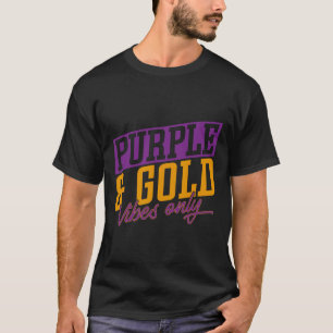 Purple And Gold Vibes Sketll Player Sketll Sports T-Shirt