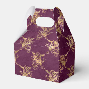 Purple and Gold Vintage Dragon Favour Box