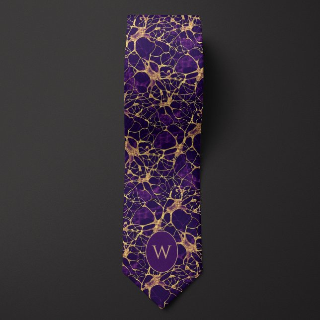 Purple and Gold Webbed Neural Pattern Tie (Creator Uploaded)