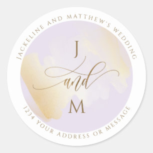 Purple and Gold Wedding Envelope Seal / Favour