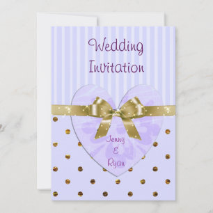 Purple and Gold Wedding Invitations