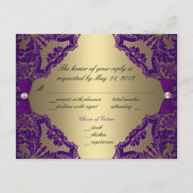 Purple and Gold Wedding RSVP