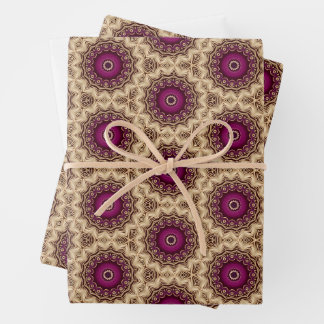 Purple and Gold wrapping paper. Paper Sheet