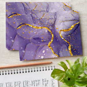 Purple and Golden Marble Envelope