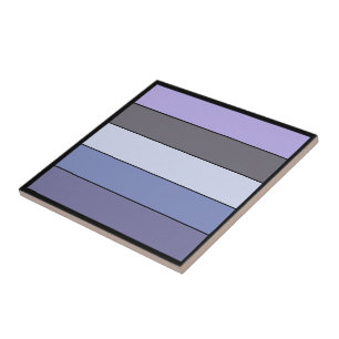 Purple And Gray Color Stripes On Watercolor Paper Tile